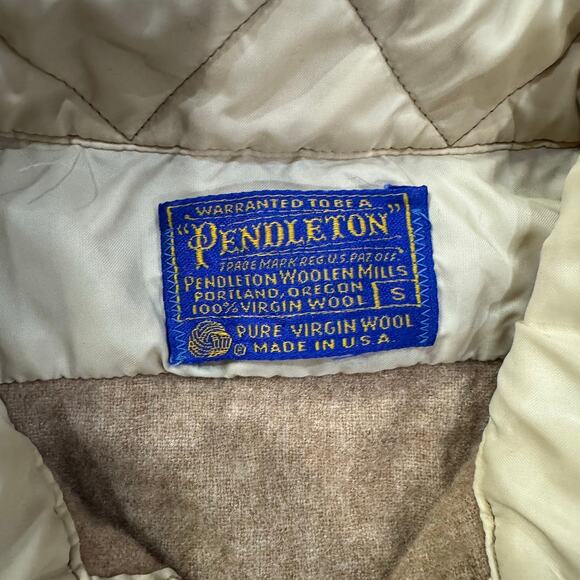 Vintage Pendleton Wool Shirt Jacket Sz S Made in USA Quilted Lining Western - Picture 3 of 7